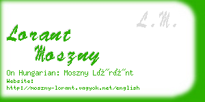 lorant moszny business card